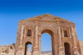 The ruins of HadrainÃ¢â¬â¢s Arch in Jerach, Jordan, summer time. Royalty Free Stock Photo